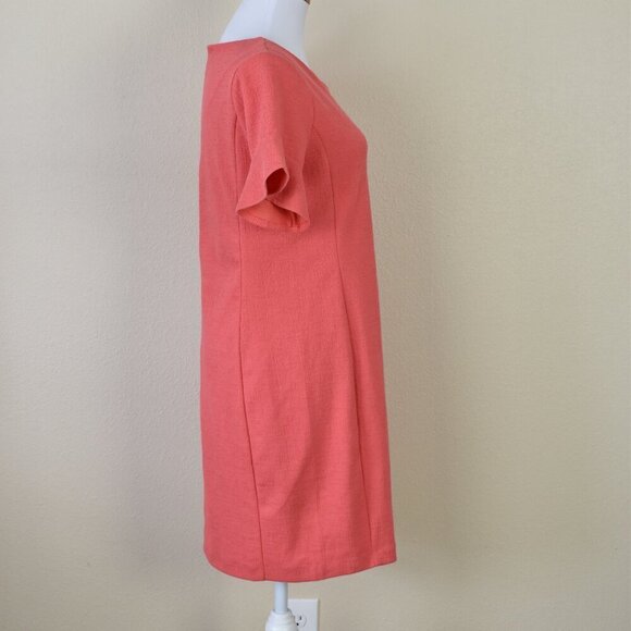 Tahari Cotton Gauze Ruffle Coral Dress NEW - 6 - Picture 8 of 9